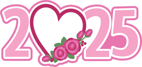 2025 - Floral Heart - Scrapbook Page Title Die Cut