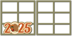 2025 - Thanksgiving Turkey - 4 Frames - (2) Scrapbook Page Layered Overlay Kit