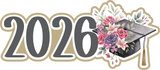 2026 - Graudation - Floral - 4 Frames - Scrapbook Page Layered Overlay Kit