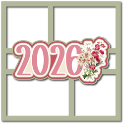 2026 - Floral - 4 Frames - Scrapbook Page Layered Overlay Kit