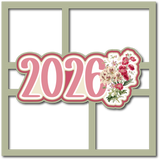2026 - Floral - 4 Frames - Scrapbook Page Layered Overlay Kit