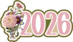 2026 - Floral - Scrapbook Page Title Die Cut