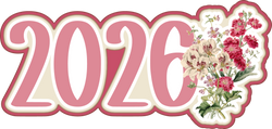 2026 - Floral - Scrapbook Page Title Die Cut