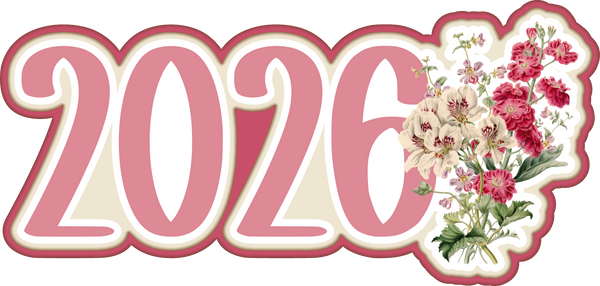 2026 - Floral - Scrapbook Page Title Die Cut