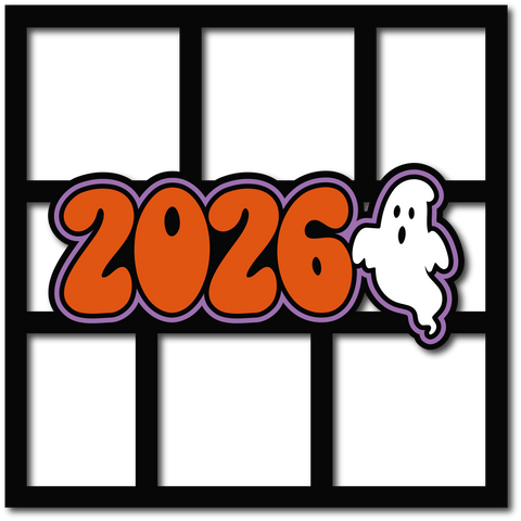 2026 Ghost - 6 Frames - Scrapbook Page Layered Overlay Kit