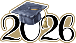 2026 - Graduation Cap - Scrapbook Page Title Die Cut