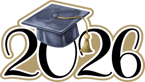 2026 - Graduation Cap - Scrapbook Page Title Sticker