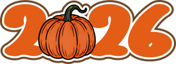 2026 - Pumpkin - Scrapbook Page Title Die Cut