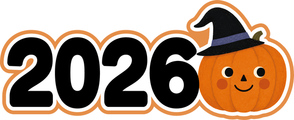 2026 Witch Pumpkin - Scrapbook Page Title Die Cut