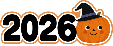 2026 Witch Pumpkin - Scrapbook Page Title Die Cut