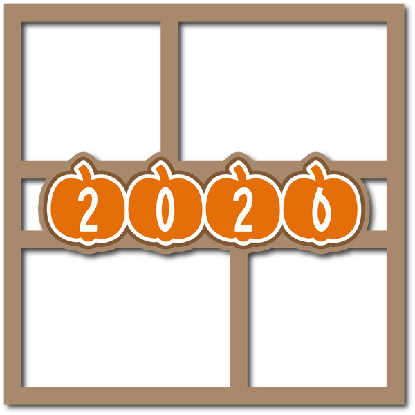 2026 - Pumpkins - 4 Frames - Scrapbook Page Layered Overlay Kit