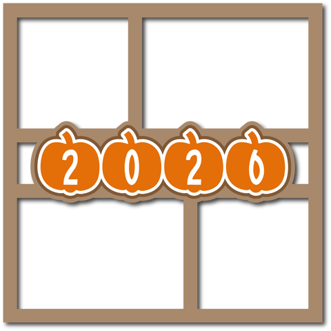 2026 - Pumpkins - 4 Frames - Scrapbook Page Layered Overlay Kit