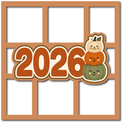 2026 Fall Pumpkins - 6 Frames - Scrapbook Page Layered Overlay Kit