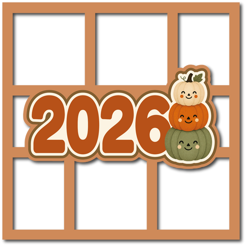 2026 Fall Pumpkins - 6 Frames - Scrapbook Page Layered Overlay Kit