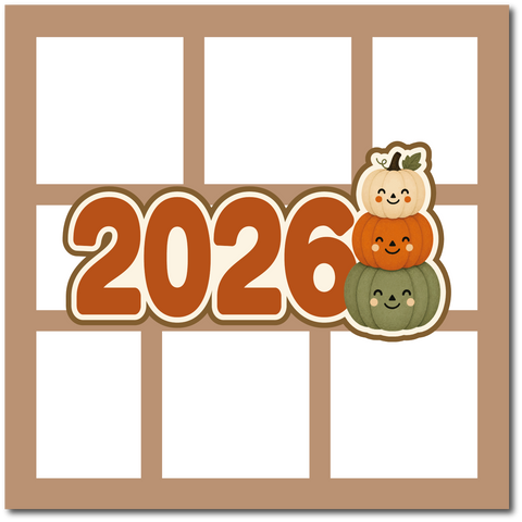 2026 - Stacked Pumpkins - Scrapbook Single Page Kit