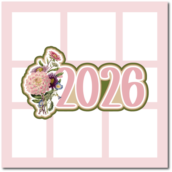 2026 Floral - Scrapbook Single Page Kit