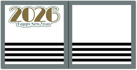 2026 Happy New Year - Scrapbook Double Page Kit