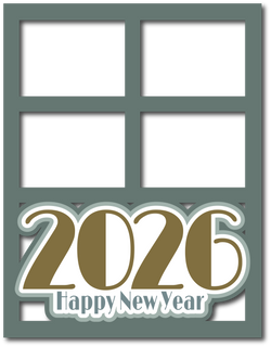 2026 Happy New Year - Scrapbook Page Layered Overlay Kit - 8.5 x 11