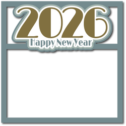 2026 Happy New Year - Scrapbook Page Layered Overlay Kit