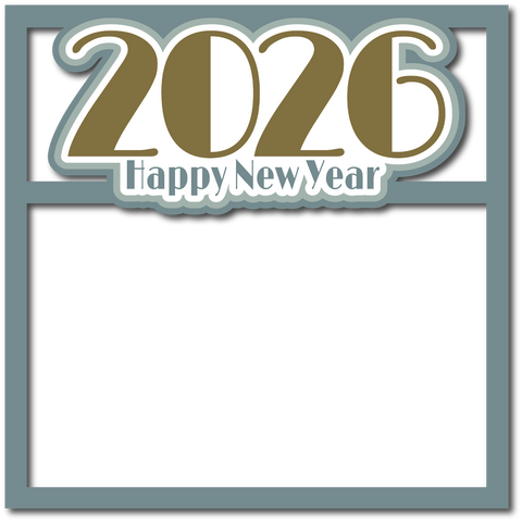 2026 Happy New Year - Scrapbook Page Layered Overlay Kit