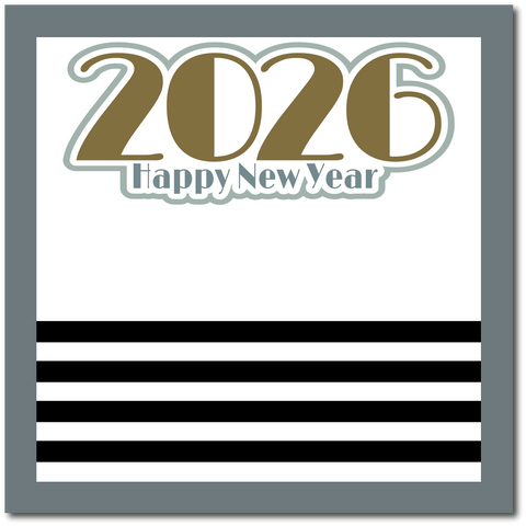 2026 Happy New Year - Scrapbook Single Page Kit