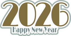 2026 Happy New Year - Scrapbook Page Title Die Cut