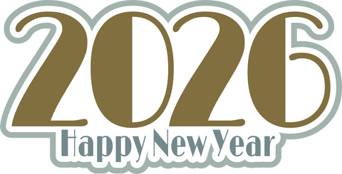 2026 Happy New Year - Scrapbook Page Title Die Cut
