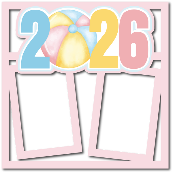 2026 - Beach - 2 Frames - Scrapbook Page Layered Overlay Kit
