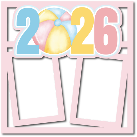 2026 - Beach - 2 Frames - Scrapbook Page Layered Overlay Kit