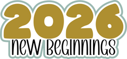2026 New Beginnings - Scrapbook Page Title Sticker
