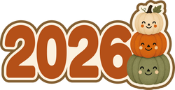 2026 Pumpkins - Scrapbook Page Title Die Cut