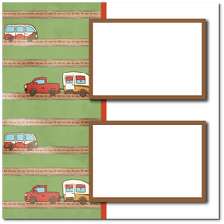 Road Trip - 2 Frames - Blank Printed Scrapbook Page 12x12 Layout