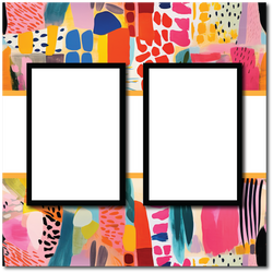Colorful Abstract - 2 Frames - Blank Printed Scrapbook Page 12x12 Layout