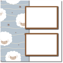 Sheep - 2 Frames - Blank Printed Scrapbook Page 12x12 Layout