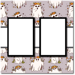 Ghosts - 2 Frames - Blank Printed Scrapbook Page 12x12 Layout