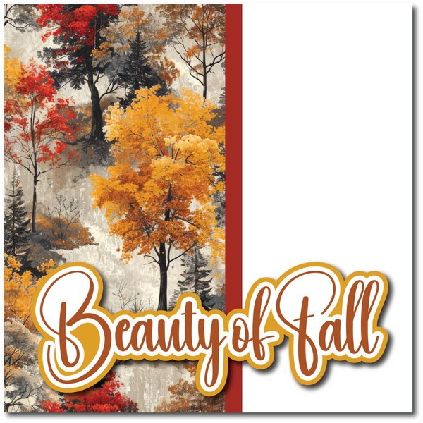 Beauty of Fall - Printed Premade Scrapbook Page 12x12 Layout