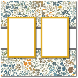 Wild Flowers - 2 Frames - Blank Printed Scrapbook Page 12x12 Layout