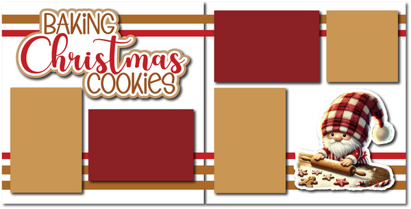 Baking Christmas Cookies - Printed Premade Scrapbook (2) Page 12x12 Layout