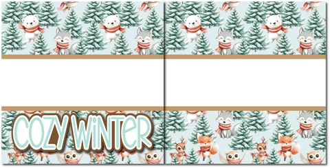 Cozy WInter - Printed Premade Scrapbook (2) Page 12x12 Layout