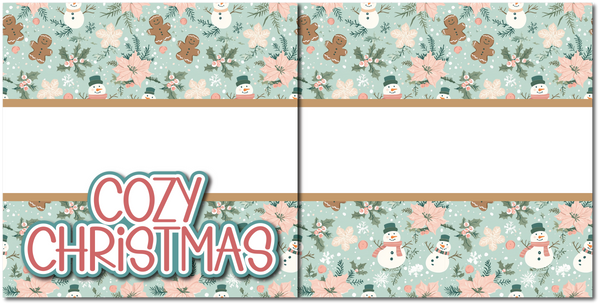 Cozy Christmas - Printed Premade Scrapbook (2) Page 12x12 Layout