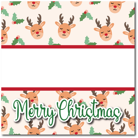 Merry Christmas - Printed Premade Scrapbook Page 12x12 Layout