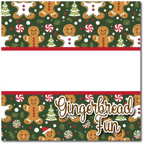 Gingerbread Fun - Printed Premade Scrapbook Page 12x12 Layout