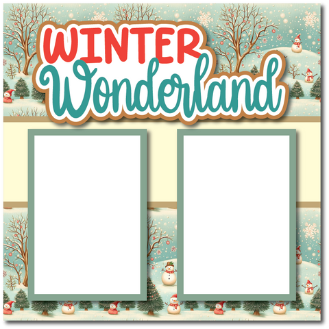 Winter Wonderland - Printed Premade Scrapbook Page 12x12 Layout