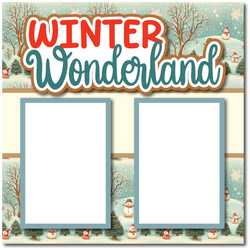 Winter Wonderland - Printed Premade Scrapbook Page 12x12 Layout