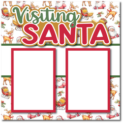 Visiting Santa - Printed Premade Scrapbook Page 12x12 Layout