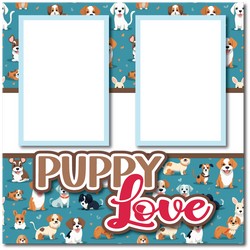 Puppy Love - Printed Premade Scrapbook Page 12x12 Layout