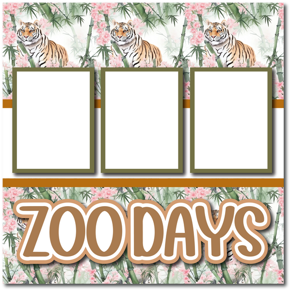 Zoo Days - Printed Premade Scrapbook Page 12x12 Layout