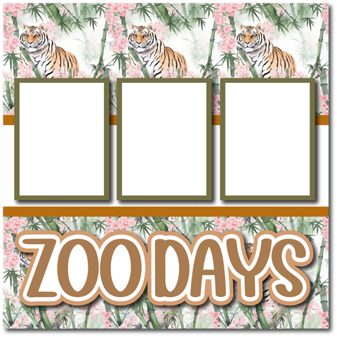 Zoo Days - Printed Premade Scrapbook Page 12x12 Layout