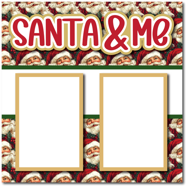 Santa & Me - Printed Premade Scrapbook Page 12x12 Layout