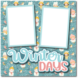 Winter Days - Printed Premade Scrapbook Page 12x12 Layout